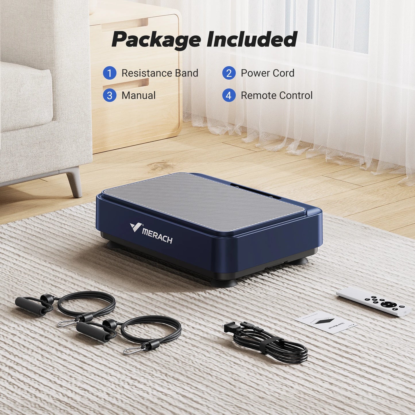 MERACH Vibration Plate Exercise Machine For Lymphatic Drainage Pain Relief