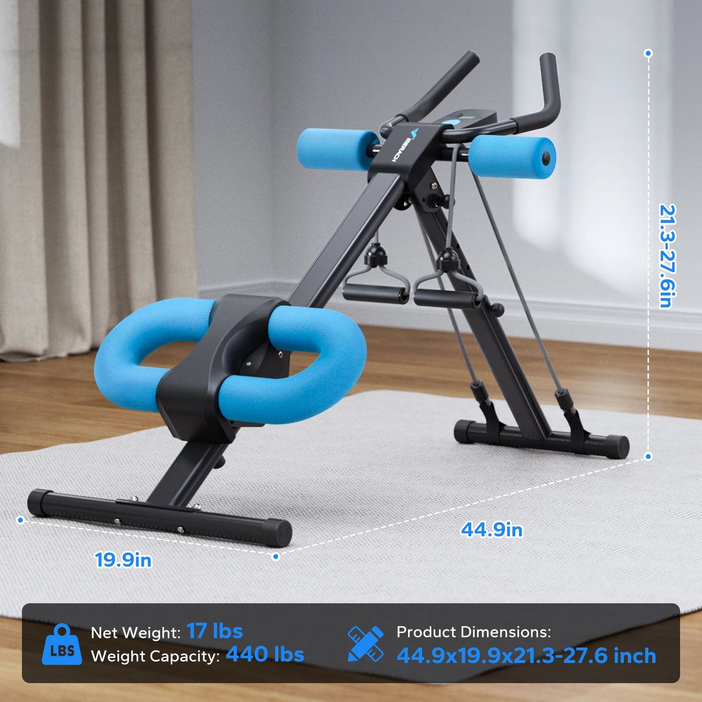 Merach Ab Machine Adjustable Foldable Trainer Workout System