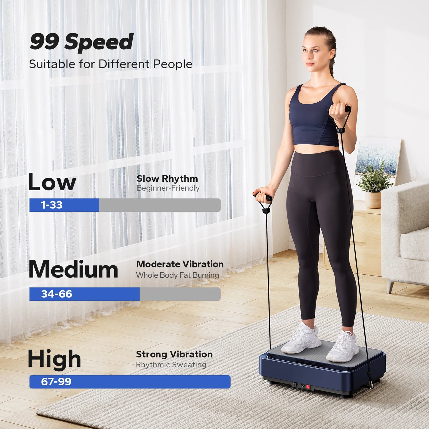 MERACH Vibration Plate Exercise Machine For Lymphatic Drainage Pain Relief
