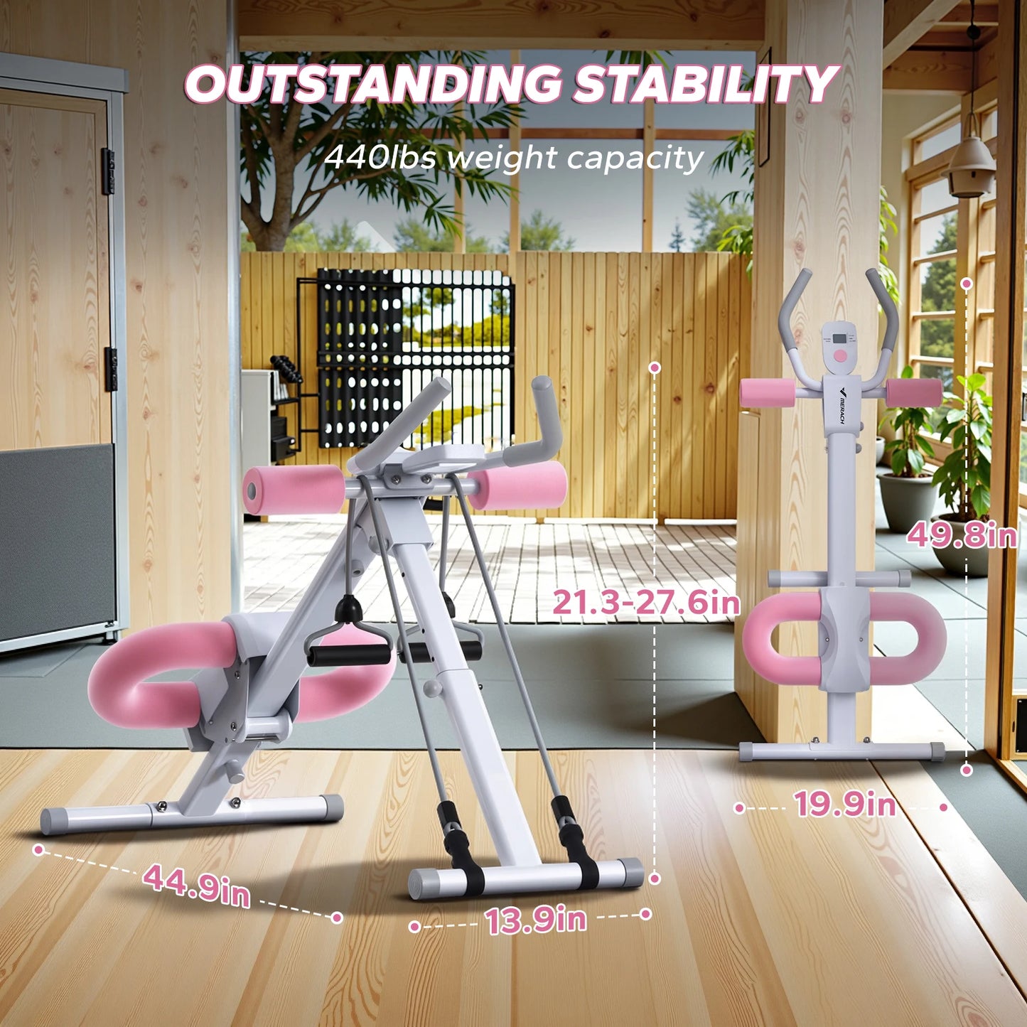 Merach Ab Machine Adjustable Foldable Trainer Workout System