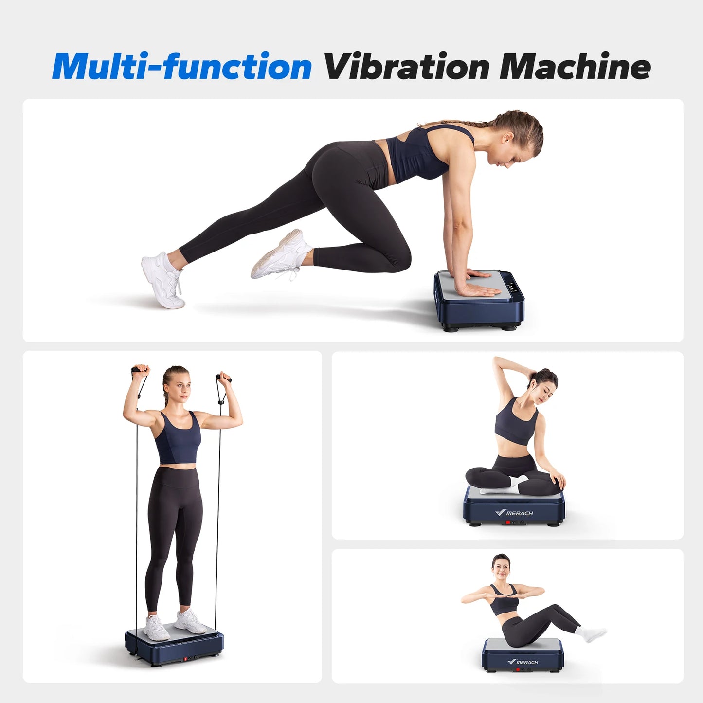 MERACH Vibration Plate Exercise Machine For Lymphatic Drainage Pain Relief